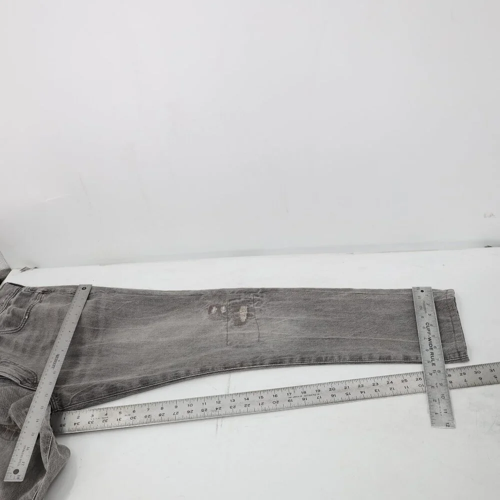Polo Ralph Lauren Jeans Mens 34 36x30 Sullivan Slim Distressed Denim Rips gray